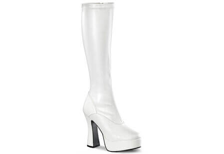 ELECTRA-2000Z White Platform High Heel Boots