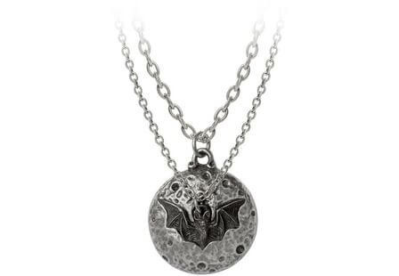 Luna Roost Dual Bat and Moon Necklace