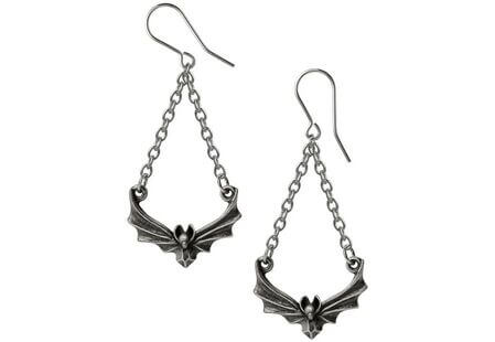 The Attic Earrings – Antiqued Pewter Bats