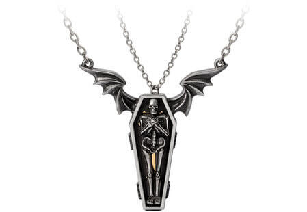 Undying Homage Coffin and Skeleton Necklace