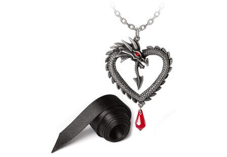 Vouivre Dragon Pendant Heart Necklace